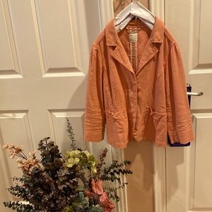 Cropped coral blazer.  From Free People. Size L (fits like M). In EUC.